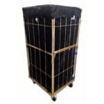 Wózek pralniczy z zamkniętym czarnym pokrowcem o wymiarach 685x810x1850 mm – RTP Radom.